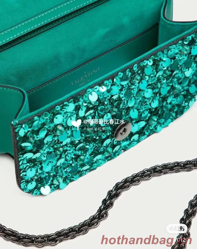 VALENTINO V-logo MINI LOCO sequin and leather bag WA0K53-3