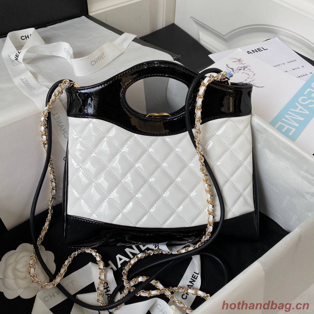 CHANEL 31 MINI SHOPPING BAG AS4133 White & Black