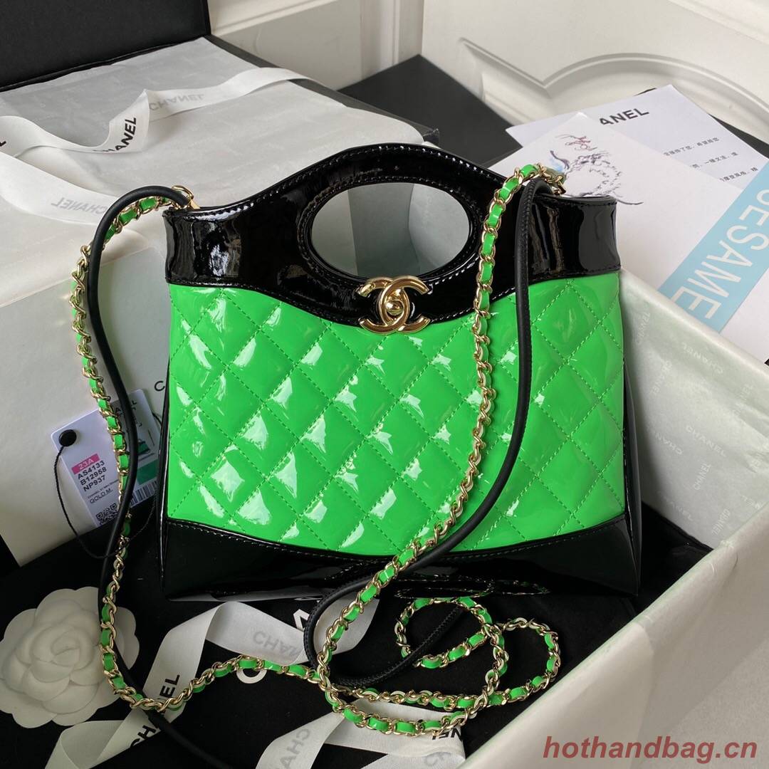 CHANEL 31 MINI SHOPPING BAG AS4133 green & Black