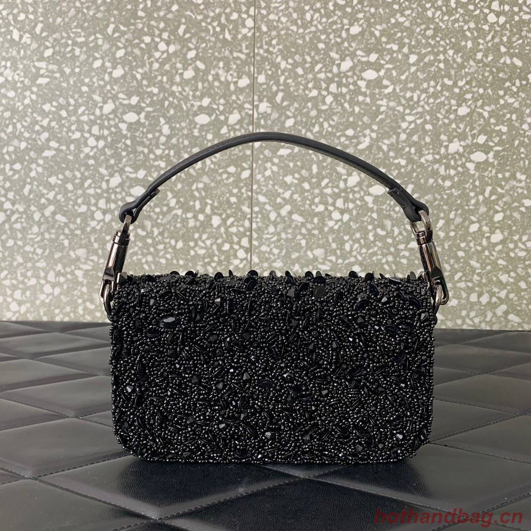 VALENTINO V-logo MINI LOCO sequin and leather bag WA0K53-9