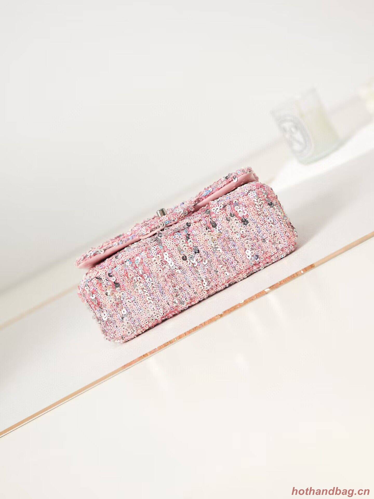 Chanel 23C Sequins CF Shoulder Bag AS3965 Pink