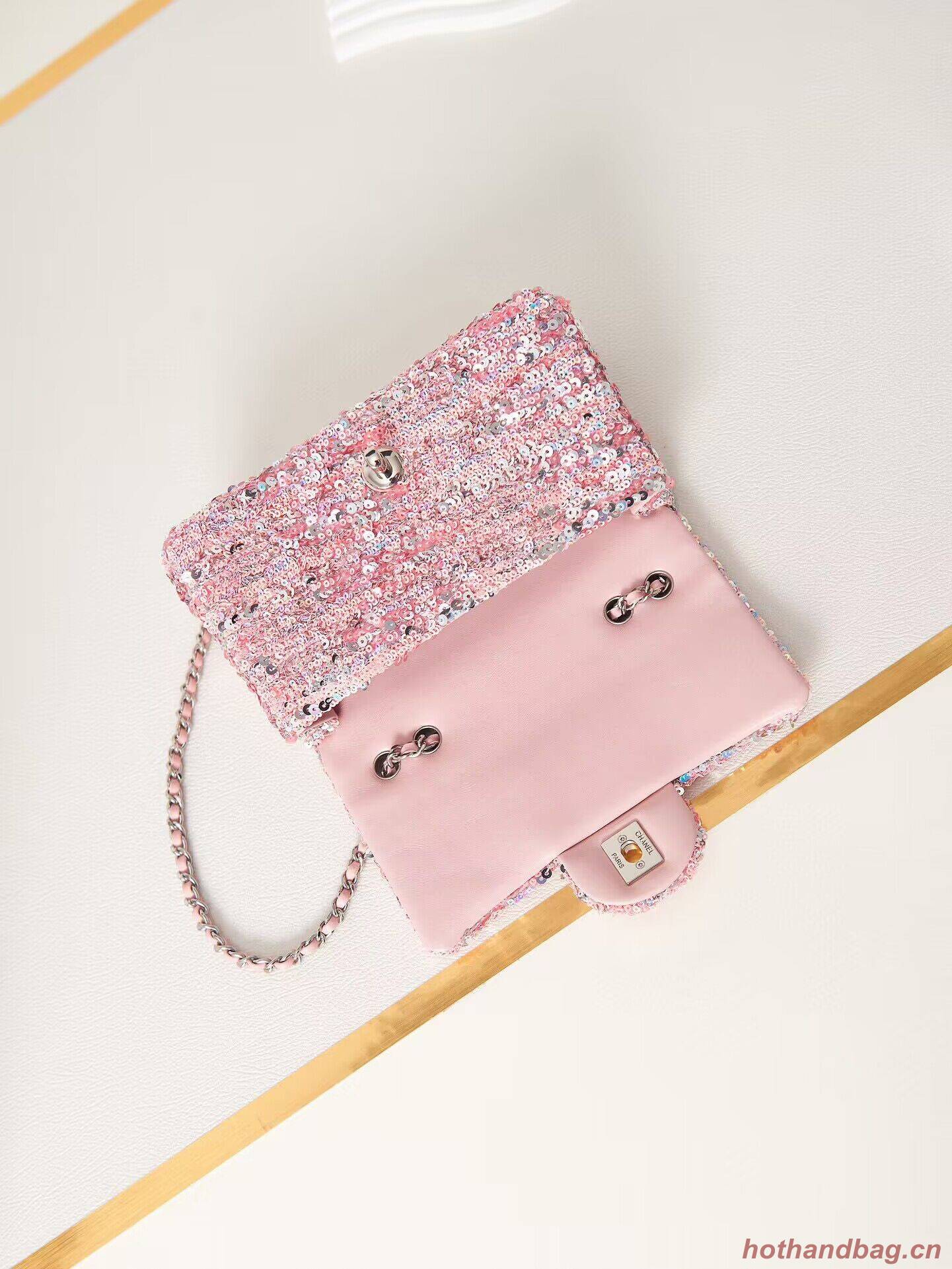 Chanel 23C Sequins CF Shoulder Bag AS3965 Pink