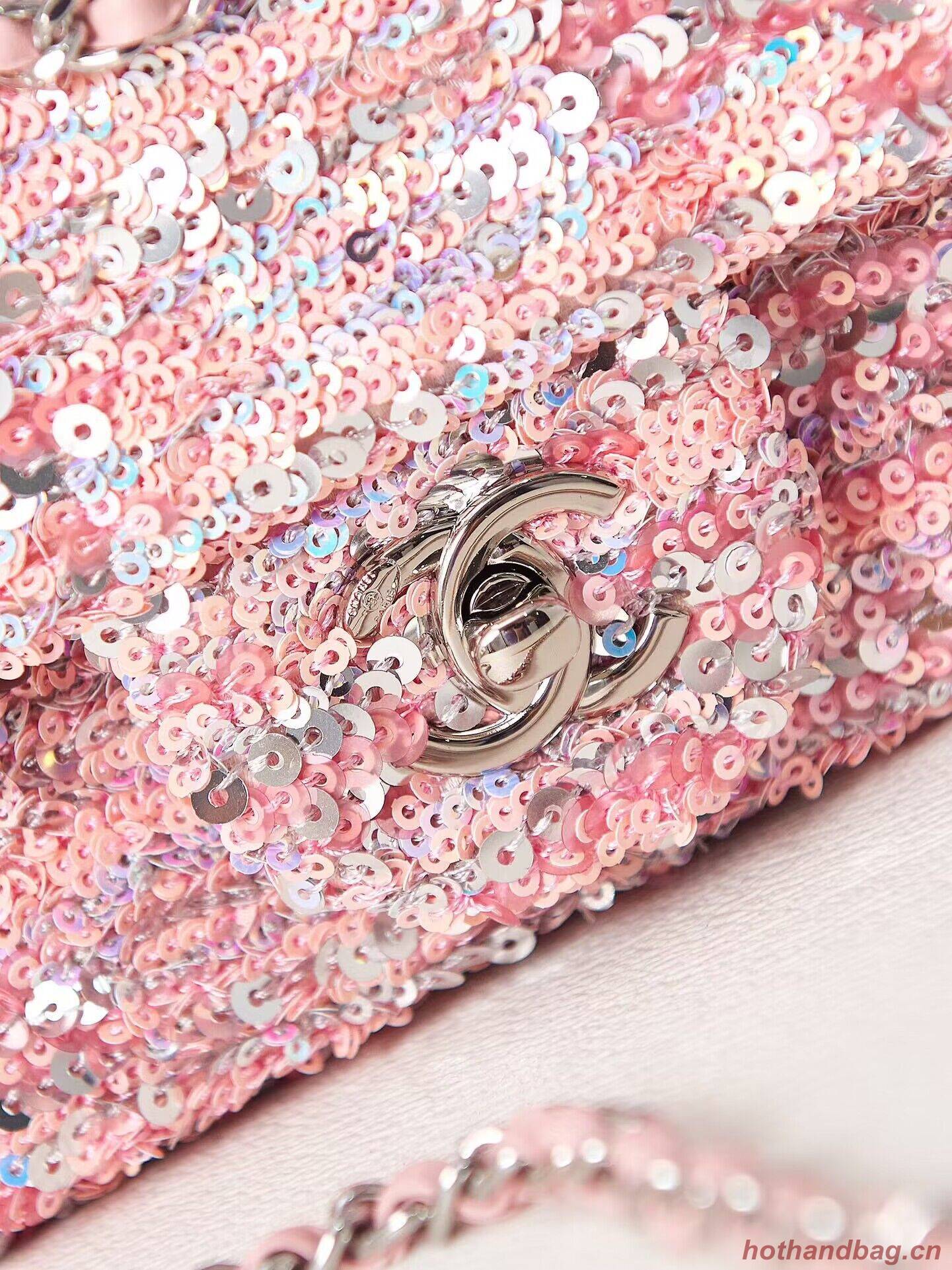 Chanel 23C Sequins CF Shoulder Bag AS3965 Pink