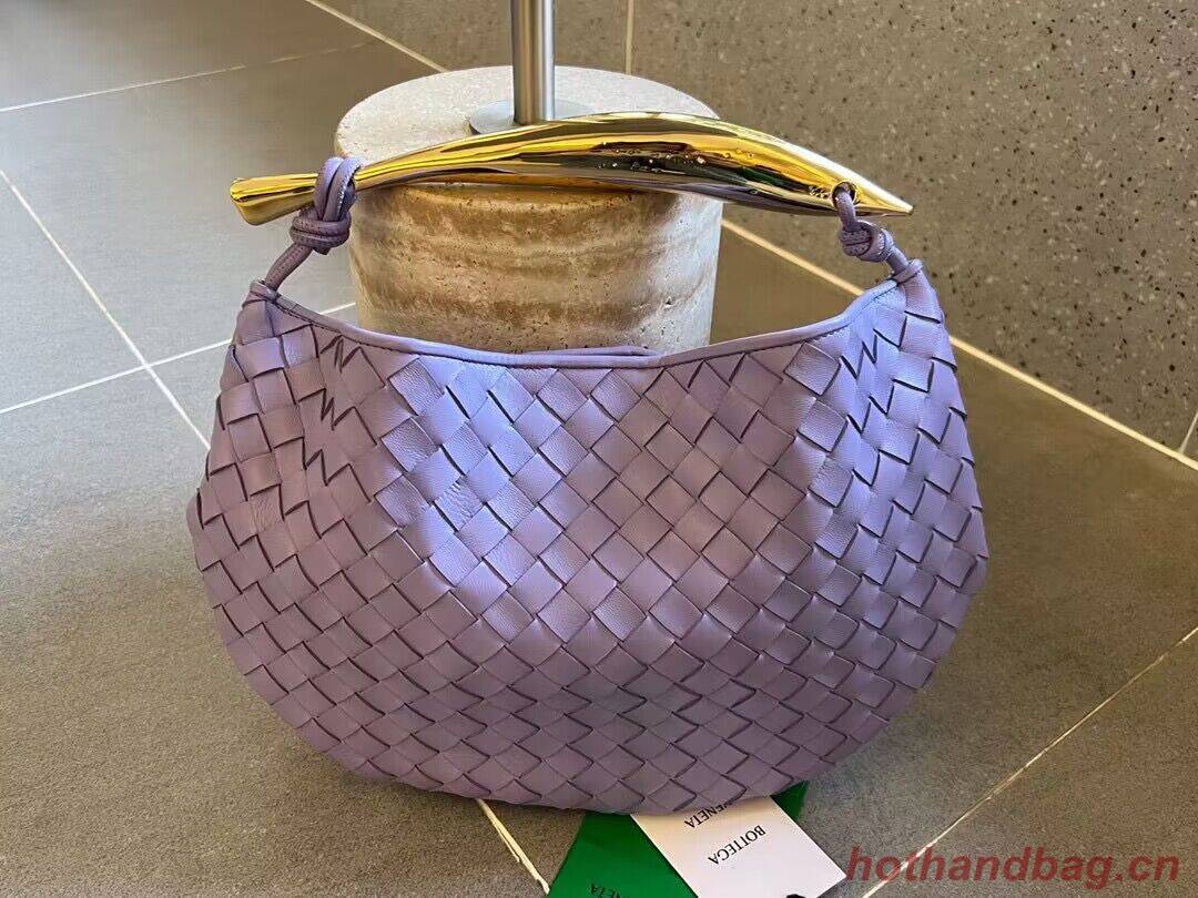 Bottega Veneta Sardine Intrecciato Gold Hardware Handle Bag 716082 Purple