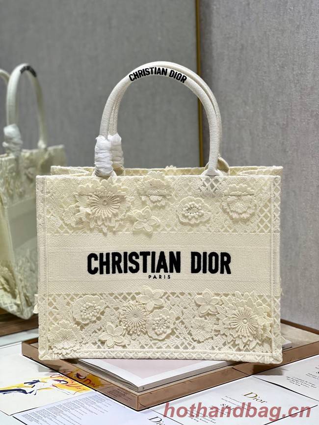 MEDIUM DIOR BOOK TOTE D-Lace Embroidery M1296ZE-2