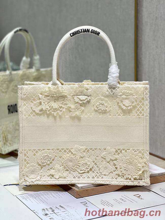 MEDIUM DIOR BOOK TOTE D-Lace Embroidery M1296ZE-2