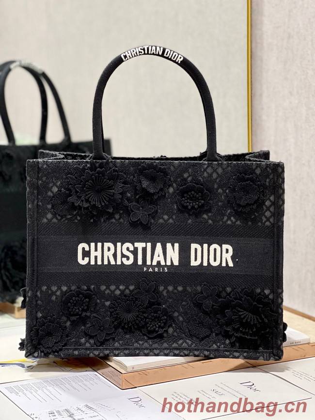 MEDIUM DIOR BOOK TOTE D-Lace Embroidery M1296ZE-3