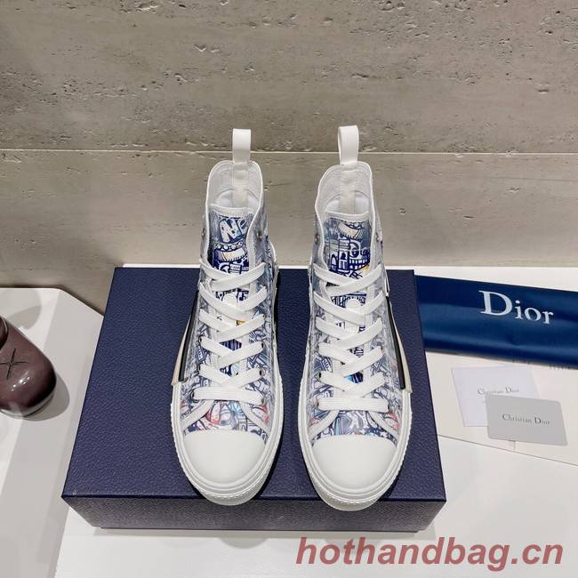 WALK N DIOR HIGH-TOP PLATFORM SNEAKER Dior Oblique Embroidered Cotton 93515-4