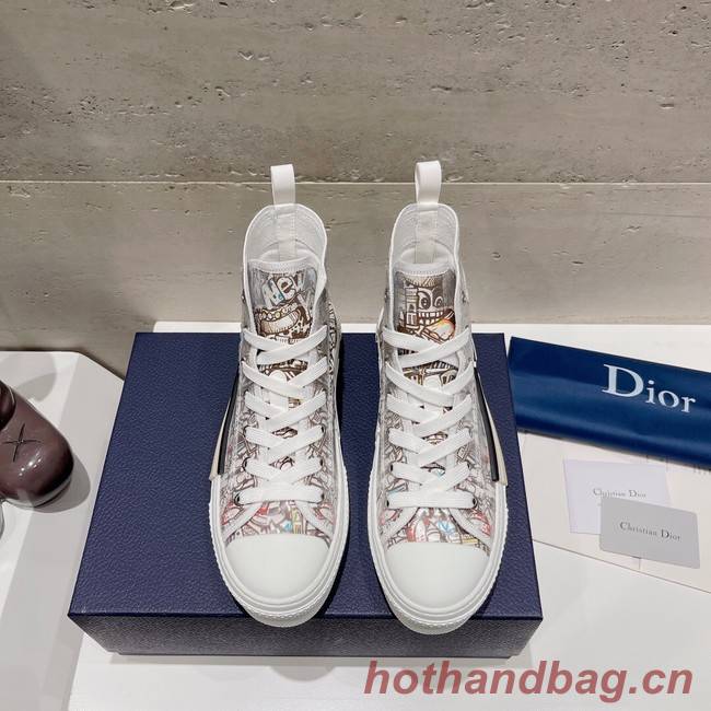 WALK N DIOR HIGH-TOP PLATFORM SNEAKER Dior Oblique Embroidered Cotton 93515-5