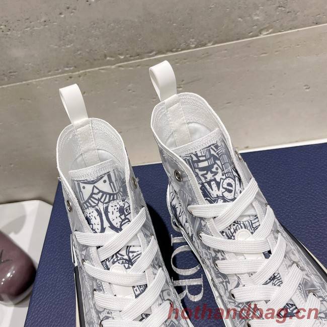 WALK N DIOR HIGH-TOP PLATFORM SNEAKER Dior Oblique Embroidered Cotton 93515-6