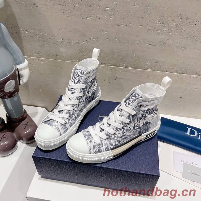 WALK N DIOR HIGH-TOP PLATFORM SNEAKER Dior Oblique Embroidered Cotton 93515-6