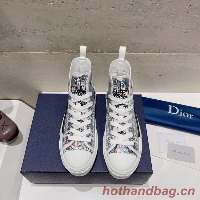 WALK N DIOR HIGH-TOP PLATFORM SNEAKER Dior Oblique Embroidered Cotton 93515-7