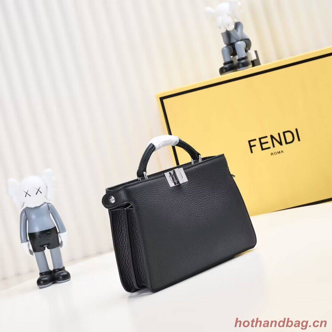 Fendi Peekaboo ISeeU XCross Small Original Leather Bag 2317 Black