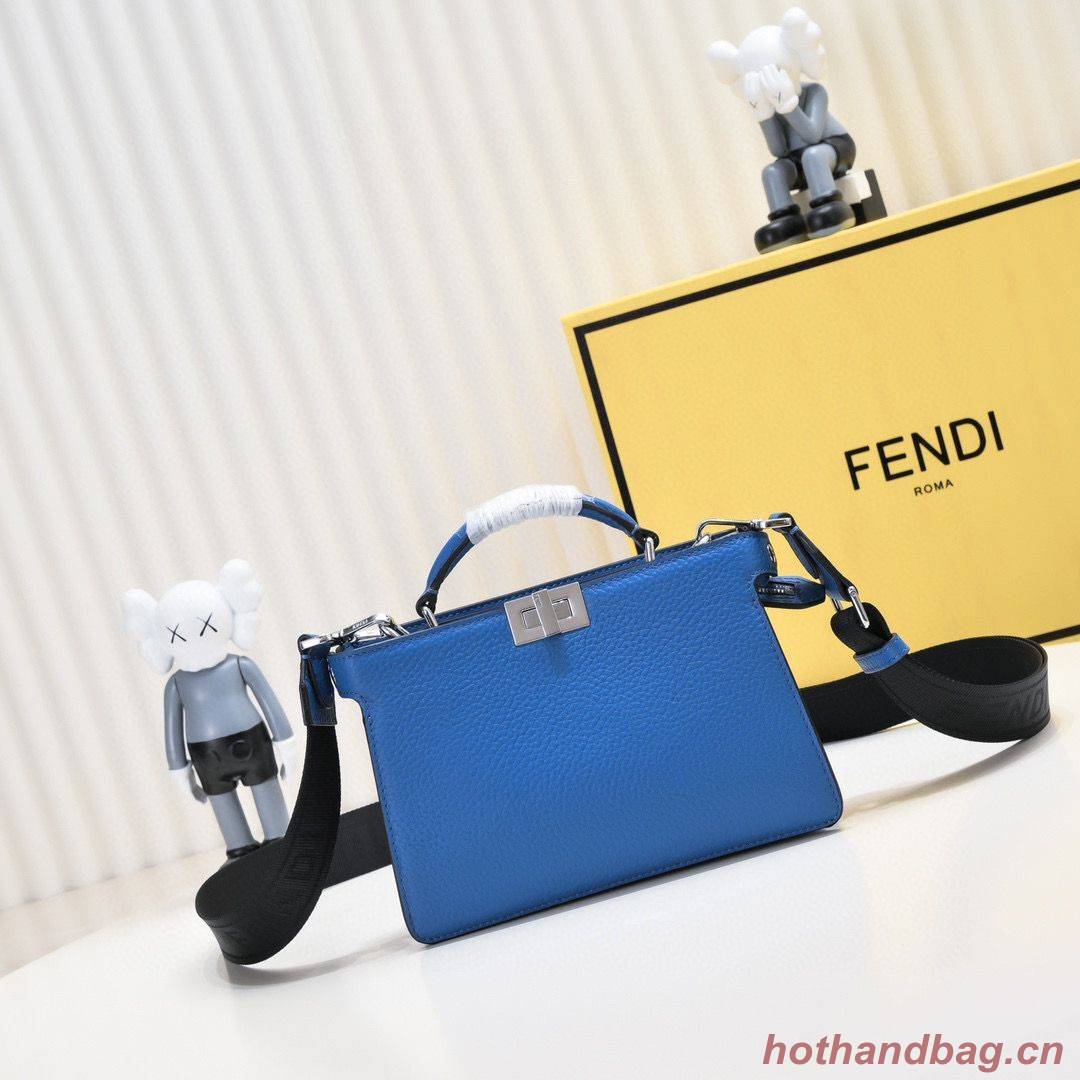 Fendi Peekaboo ISeeU XCross Small Original Leather Bag 2317 Blue