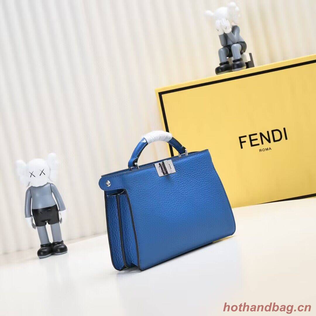 Fendi Peekaboo ISeeU XCross Small Original Leather Bag 2317 Blue