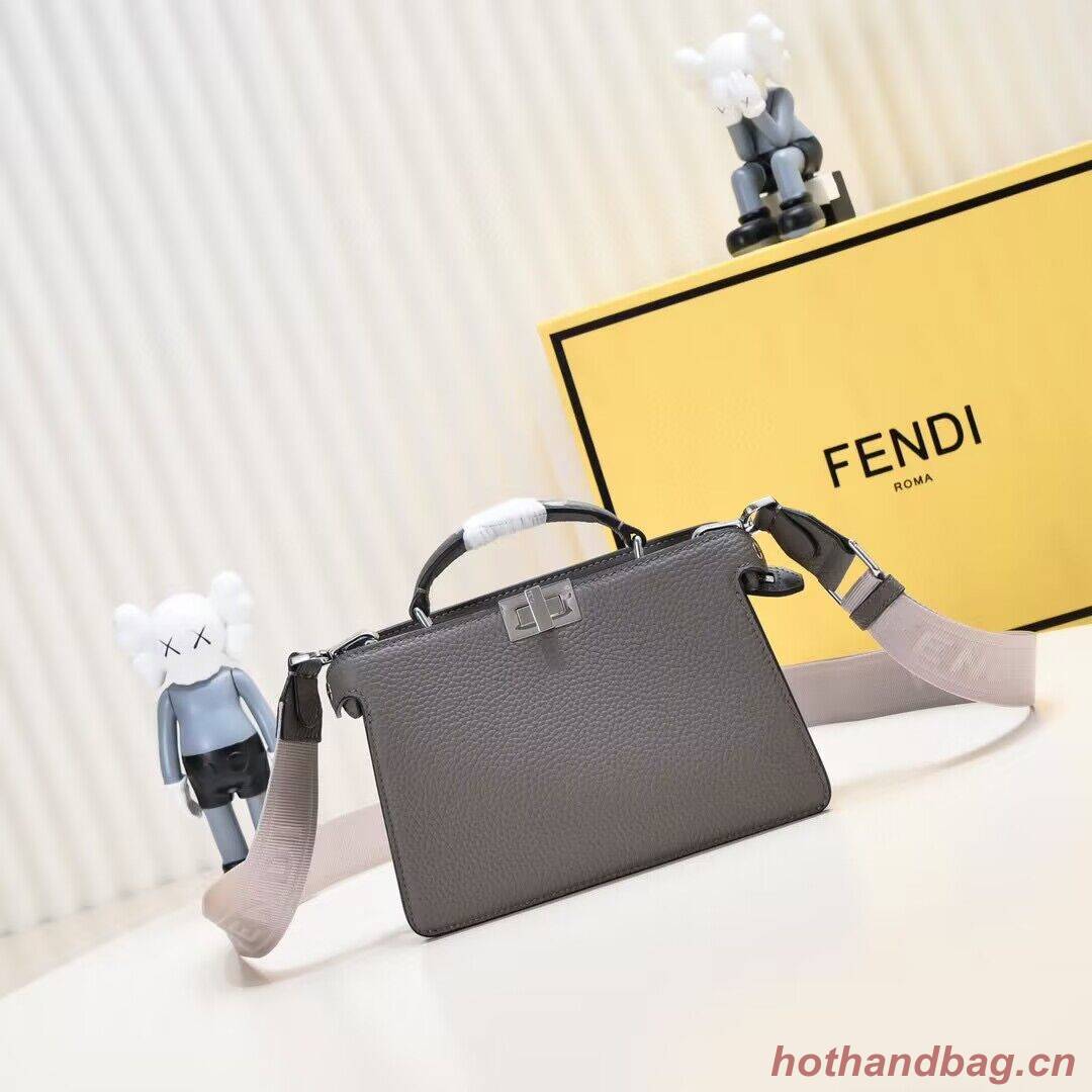 Fendi Peekaboo ISeeU XCross Small Original Leather Bag 2317 Dark Gray