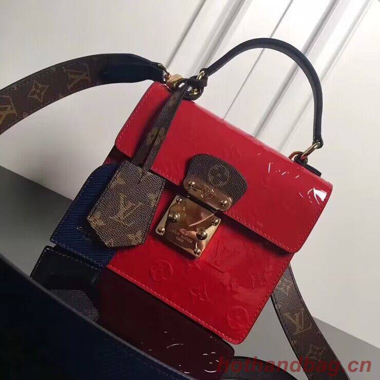 Louis Vuitton Spring Street Monogram Vernis Patent Original Leather M90376 Red