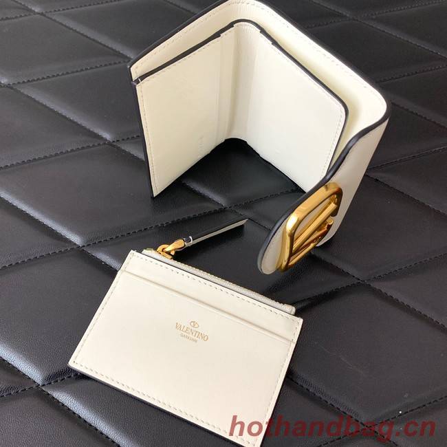 VALENTINO Calfskin Wallet 4138 white