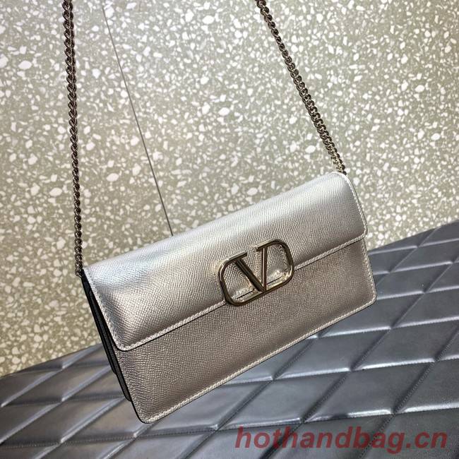 VALENTINO Garavani Rockstud Calfskin Chain bag 0S93VL silver