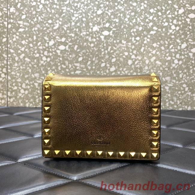 VALENTINO Garavani Rockstud Calfskin Clutch WP0P86R Brass