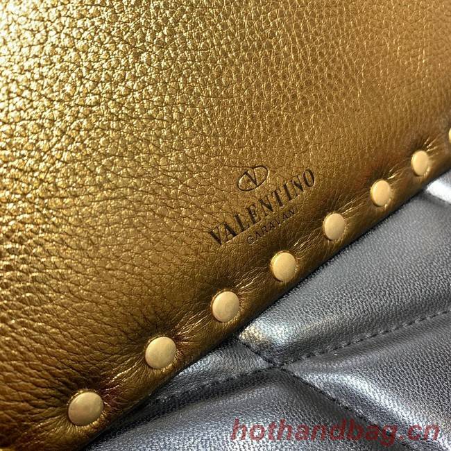 VALENTINO Garavani Rockstud Calfskin Clutch WP0P87R Brass