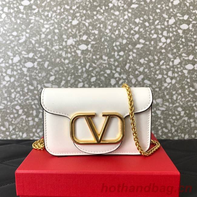 VALENTINO LOCO calf leather chain nano XLI16 white