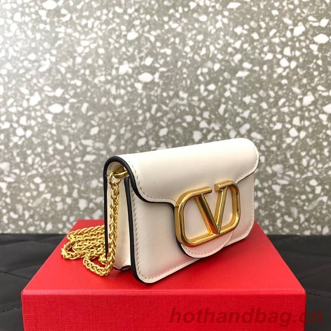 VALENTINO LOCO calf leather chain nano XLI16 white