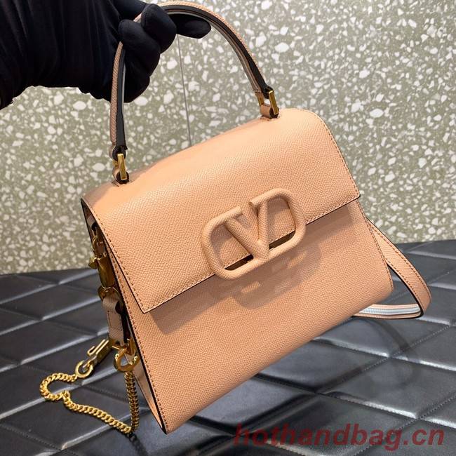 VALENTINO VSLING small Grain calf leather Shoulder bag WB0F53 Cinnamon Pink