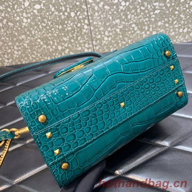 VALENTINO VSLING small Crocodile pattern Shoulder bag WB0F53 blue