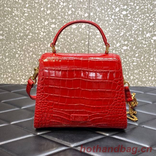 VALENTINO VSLING small Crocodile pattern Shoulder bag WB0F53 red