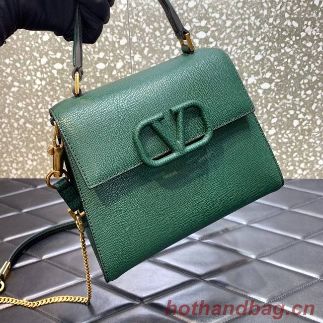 VALENTINO VSLING small Grain calf leather Shoulder bag WB0F53 blackish green