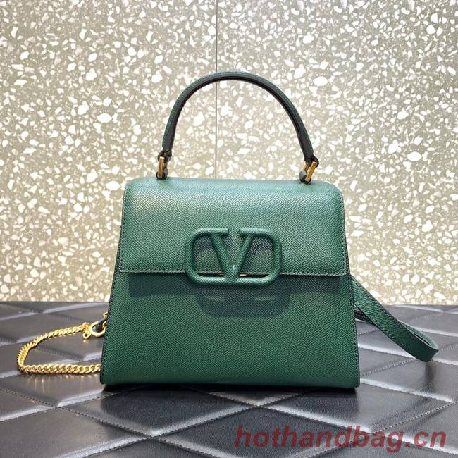 VALENTINO VSLING small Grain calf leather Shoulder bag WB0F53 blackish green