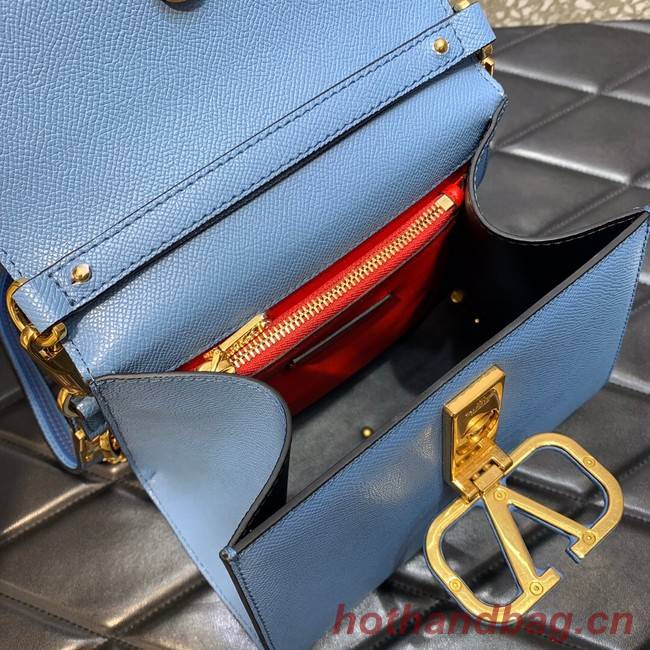 VALENTINO VSLING small Grain calf leather Shoulder bag WB0F53 blue