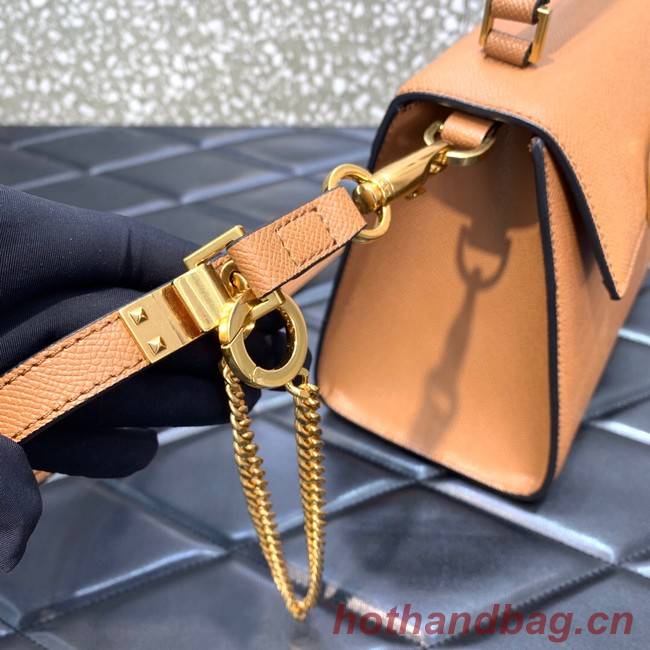 VALENTINO VSLING small Grain calf leather Shoulder bag WB0F53 brown