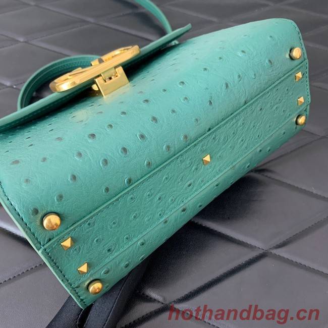 VALENTINO VSLING small Ostrich pattern Shoulder bag WB0F53 green