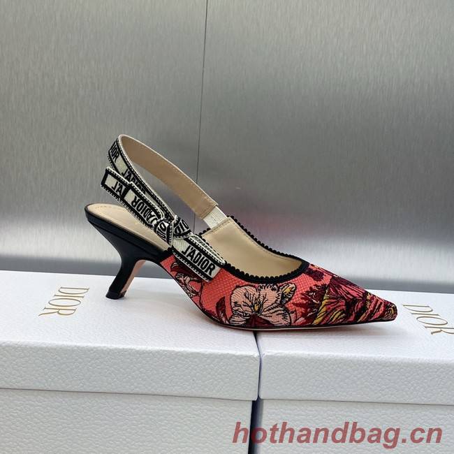 JADIOR SLINGBACK PUMP Embroidered Cotton 93527-1