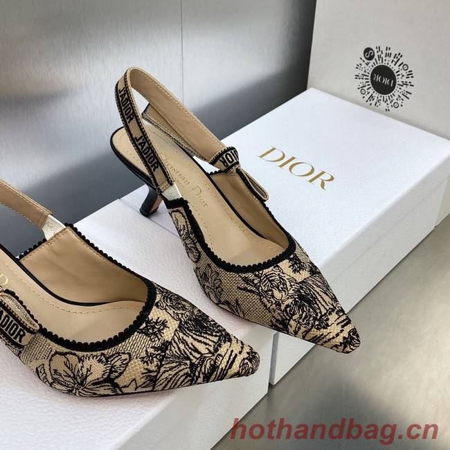 JADIOR SLINGBACK PUMP Embroidered Cotton 93527-5