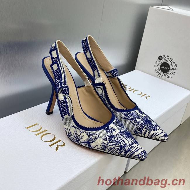 JADIOR SLINGBACK PUMP Embroidered Cotton 93530-2