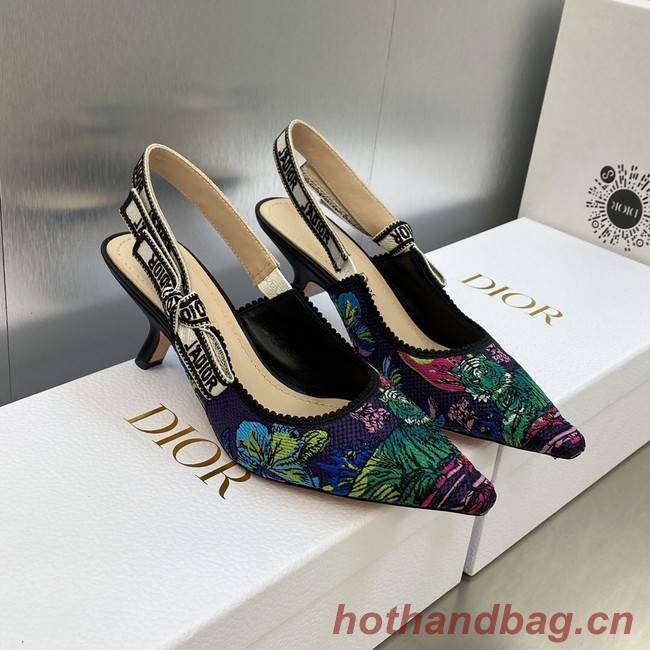 JADIOR SLINGBACK PUMP Embroidered Cotton 93531-1