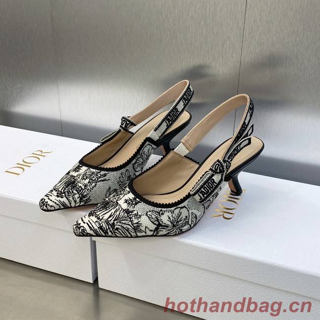 JADIOR SLINGBACK PUMP Embroidered Cotton 93531-3