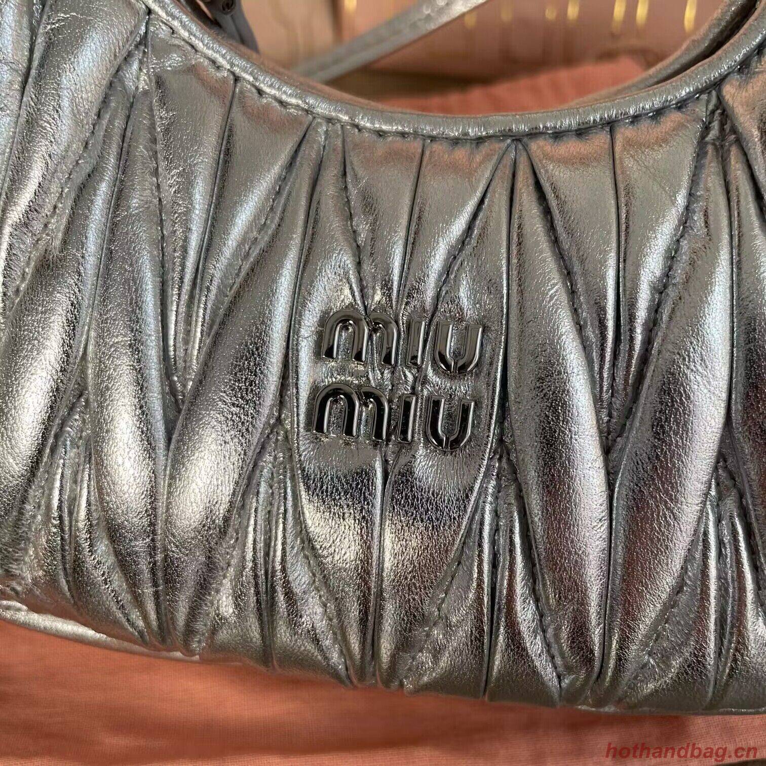 Miu Miu Wander Matelasse Original Sheepskin Mini Bag 5BP078 Silver