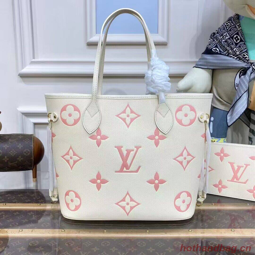 Louis Vuitton SAC NEVERFULL Original Leather Bag MM M21579 Cream&Pink