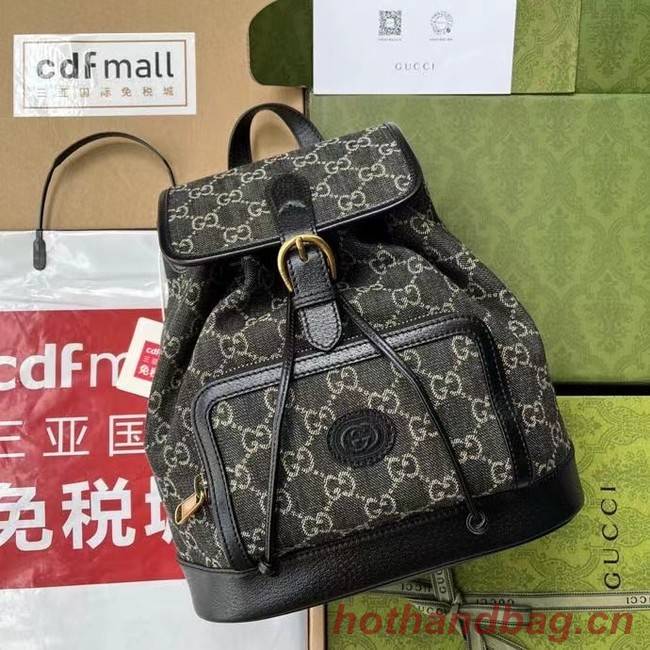 GUCCI Denim BACKPACK WITH INTERLOCKING G 674147 