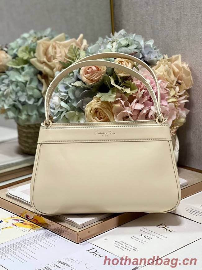 MEDIUM DIOR KEY BAG Dusty Ivory Box Calfskin M1843OBEQ