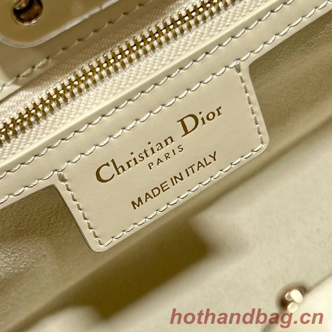 MEDIUM DIOR KEY BAG Dusty Ivory Box Calfskin M1843OBEQ