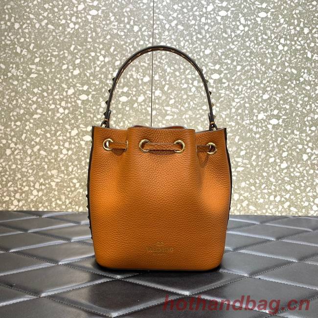 VALENTINO VLOGO SIGNATURE Lambskin nano Bucket Bag 0319 brown