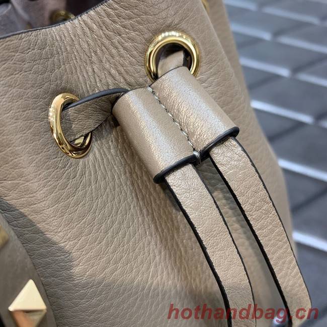 VALENTINO VLOGO SIGNATURE Lambskin nano Bucket Bag 0319 gray