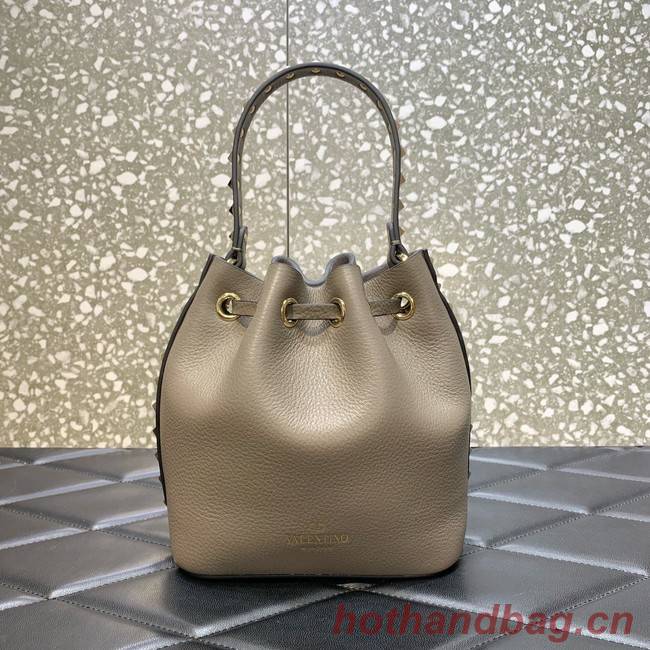 VALENTINO VLOGO SIGNATURE Lambskin nano Bucket Bag 0319 gray