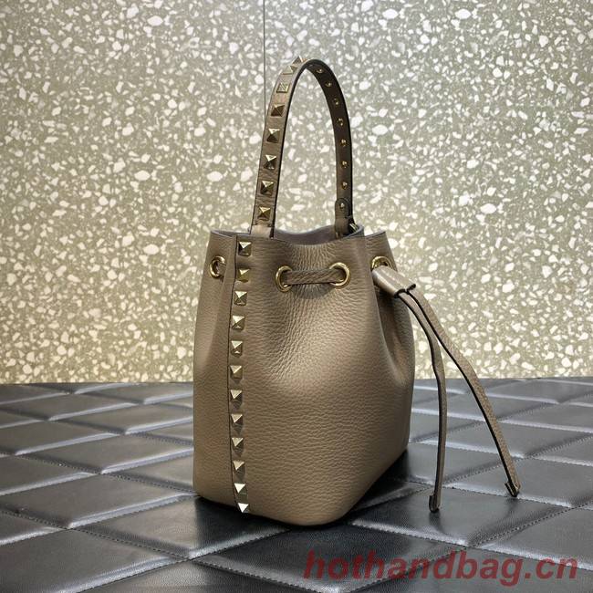 VALENTINO VLOGO SIGNATURE Lambskin nano Bucket Bag 0319 gray