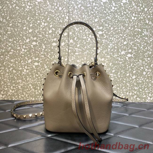 VALENTINO VLOGO SIGNATURE Lambskin nano Bucket Bag 0319 gray